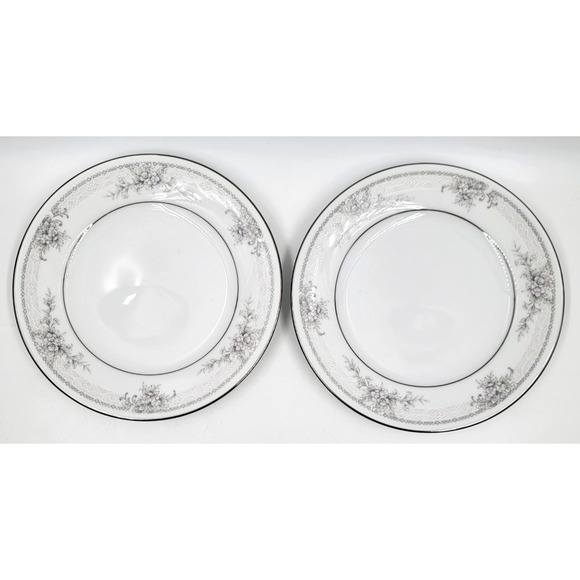 Noritake Sweet Leilani 3482 Bread & Butter Plate 6 3/8" Gray Pink Roses Set of 2 - Picture 4 of 8